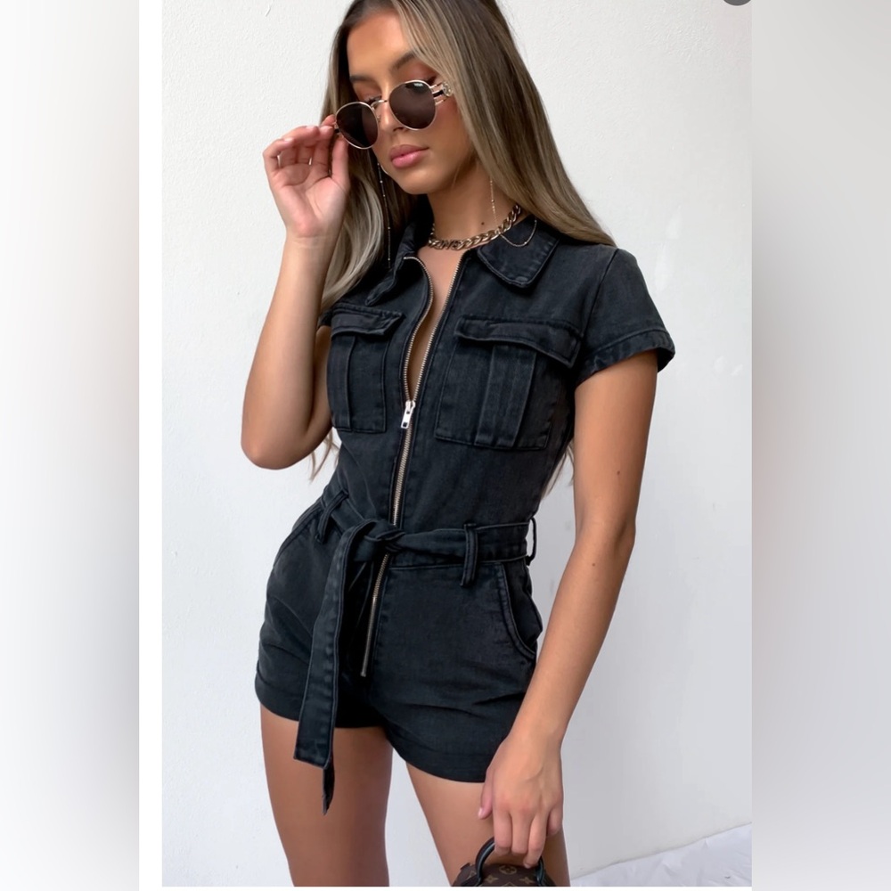 White Fox Summer Of Love Playsuit Acid Black
